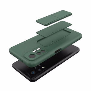 Wozinsky Kickstand Case silikoninis dėklas su stovu Xiaomi Redmi 10 raudonas