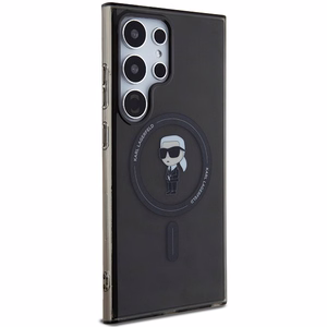 Karl Lagerfeld IML Ikonik magnetinis dėklas telefonui Samsung Galaxy S24 Ultra - juodas