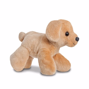 Fancy Pals PeekaBoo ekologiškas pliušinis Labradoro žaislas rožiniame krepšelyje, 20 cm