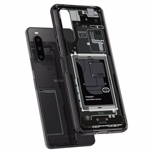 Spigen Ultra Hybrid dėklas Sony Xperia 10 V - tamsiai pilkas (Zero One raštas)