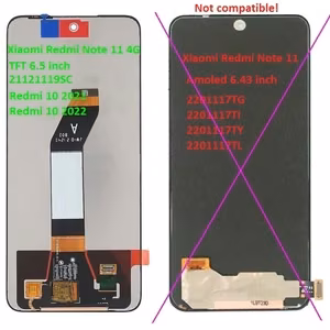 LCD ekranas Xiaomi Redmi 10 2021/Redmi 10 2022 su jutikliniu ekranu juodas ORG