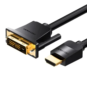 HDMI ir DVI (24+1) kabelis "Vention ABFBI", 3 m, 4K 60 Hz / 1080P 60 Hz (juodas)