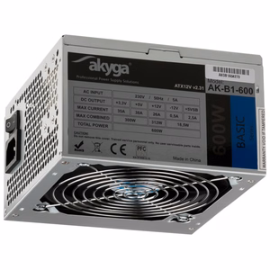 Akyga AK-B1-600 maitinimo blokas 600 W 20+4 pin ATX ATX Pilka