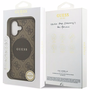 Guess 4G Circle Classic Logo Magnetinis dėklas telefonui iPhone 17 - ruda