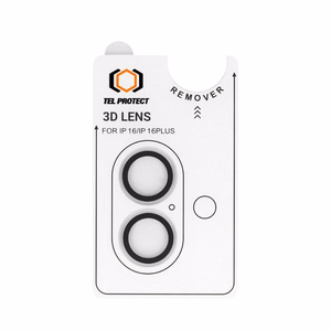 Apsauginis stiklas kameros lęšiams Tel Protect 3D Lens ant kameros Iphone 16/16 Plus skaidrus (2 vnt.)
