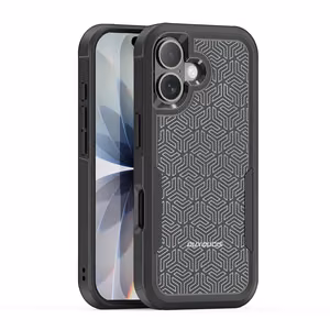 Dėklas Dux Ducis Shld Apple iPhone 17 juodas (Triangle Pattern)