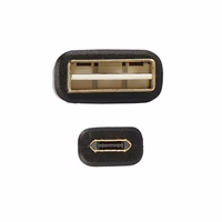 Kabelis - USB į Micro USB - atsukamas, 1 metras juodas
