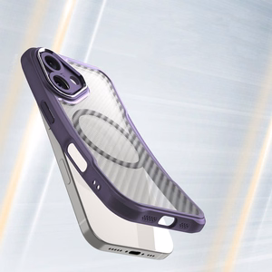 Lyderiaujanti serija Magnetinis silikoninis dėklas telefonui iPhone 16 (m) - violetinis