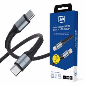 3mk Hyper Cable N-SERIES USB-C / USB-C 1m PD 3.0 QC 3.0 48V / 5A 240W - черный