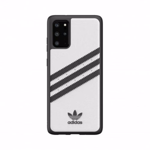 Adidas PU formuojamas dėklas Samsung Galaxy S20+ - baltas ir juodas