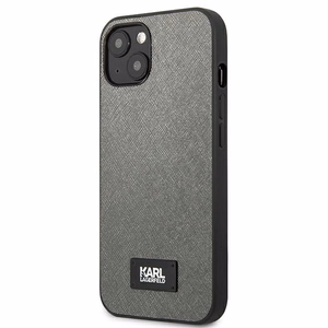 Karl Lagerfeld KLHCP13SSFMP2DG iPhone 13 mini 5,4" жёсткий чехол серебряный/серебряный Saffiano Plaque