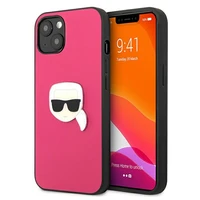 Karl Lagerfeld Odinis Ikonik Karl's Head Metalinis dėklas iPhone 13 mini - rožinis