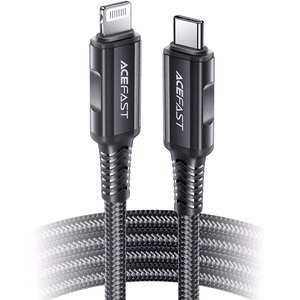 Acefast C4-01 Lightning - USB-C PD kabelis 30W 3A 480Mb/s 1.8m - juodas