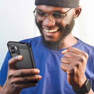 Carbon Case dėklas Xiaomi Redmi A1+ lankstus silikoninis anglies dangtelis juodas