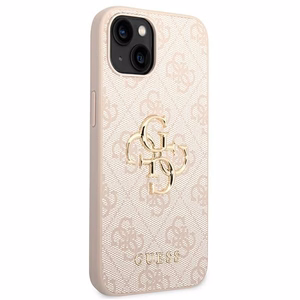 Dėklas Guess PU 4G Metal Logo Apple iPhone 14 rožinis