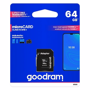 Goodram M1AA-0640R12 atminties kortelė 64 GB MicroSDXC Klasės 10 UHS-I