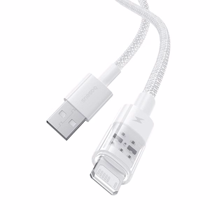 Baseus Gem USB-A į Lightning 2.4A greito įkrovimo laidas 1 m, baltas