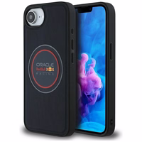 Dėklas telefonui RED BULL tinkleliuotas logotipas ir raudonas žiedas Magnētinis MagSafe Iphone 16e tamsiai mėlynas