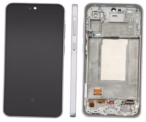 Ekranas Samsung A366 A36 5G su lietimui jautriu stikliuku ir rėmeliu Awesome Lavender originalus (assembled service pack)