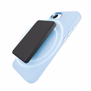 Puro skysto silikono dėklas "ICON MAG PRO" su magnetine, metaliniais mygtukais ir kameros žiedu iPhone 16E, mėlynas