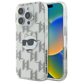 Karl Lagerfeld IML Choupette Head Electroplated Dėklas telefonui iPhone 16 Pro Max - skaidrus