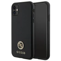 Guess Strass Metal Logo dėklas telefonui iPhone 11 / Xr 6.1" - Juodas