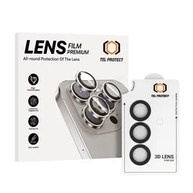 Grūdintas stiklas Tel Protect 3D objektyvo apsaugai ant kameros Samsung Galaxy S25 juodas (lēcas 3 vnt.)