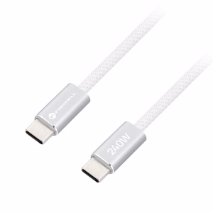 Laidas USB C į USB C Forcell F-Energy QC4.0 PD 5A 240W Cafule Flat 1,2m CCFN23 baltas