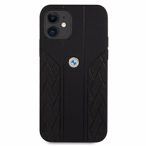 BMW Odinis išlenktas perforuotas dėklas iPhone 12 mini - juodas