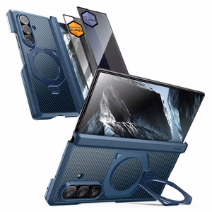 Комплект Supcase UB Aero MagSafe из 2 предметов: чехол и защитное стекло с фильтром конфиденциальности для Samsung Galaxy Z Fold 8 Ultra — тёмно-синий