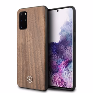Mercedes Wood Line Walnut dėklas telefonui Samsung Galaxy S20+ – rudos spalvos