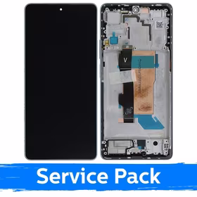 LCD ekranas suderinamas su Xiaomi Poco F5 5G su rėmeliu / baltas / (Service Pack)
