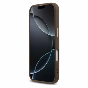 Guess 4G Big 4G Classic Logo dėklas telefonui, skirtas iPhone 17 – rudos ir auksinės spalvos