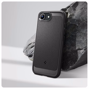 Чехол Spigen Rugged Armor MagSafe для iPhone 16e / 17e - чёрный