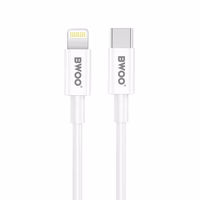 BWOO CDA159 PD sieninis įkroviklis 20W 1x USB-C prievadas + "Lightning" baltos spalvos
