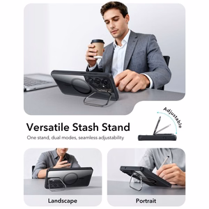 ESR Classic Hybrid Kickstand MagSafe dėklas, skirtas "Samsung Galaxy S26 Ultra" - skaidrus, juodas