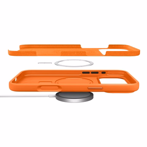 Spigen Silikoninis Fit Mag MagSafe Dėklas for iPhone 17 Pro Max - oranžinis
