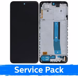 Ekranas skirtas Xiaomi Redmi Note 11 / Poco M4 Pro 4G juodas su rėmeliu (Service Pack)