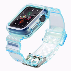 Силиконовый ремешок-браслет с чехлом Light Set для Apple Watch 38mm - синий