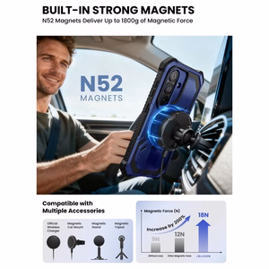 Supcase ArmorBox Mag MagSafe Dėklas for Samsung Galaxy S26 - tamsiai mėlynas and juodas