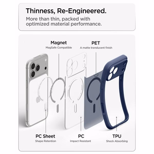 Spigen Ultra Hybrid MagSafe dėklas iPhone 18 Pro / 17 Pro, tamsiai mėlynas