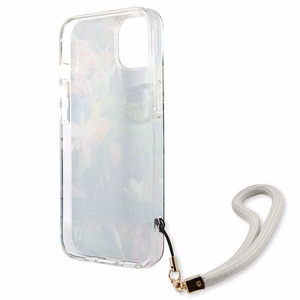 Guess GUHCP13SHFLSB iPhone 13 mini 5.4" mėlynas/mėlynas kietas dėklas Gėlių Dirželis
