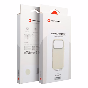 Dėklas telefonui iPhone 17 Forcell F-Protect Frame Premium suderinamas su Magsafe antikinis baltas