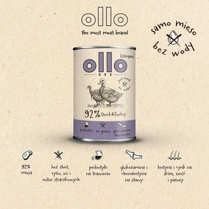 OLLO Umami Duck and turkey - drėgnas ėdalas šunims - 850g