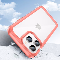 Outer Space dėklas iPhone 14 Pro Max kietas dangtelis su geliniu rėmeliu raudona