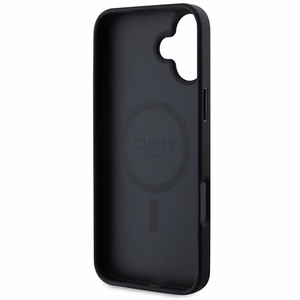 Dėklas telefonui Guess Saffiano Klasikinis Logotipas MagSafe iPhone 16 Plus - juodas