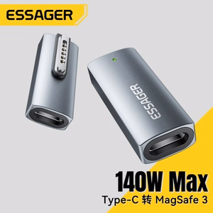 Adapteris Essager Zeus juodas (In: Type-C / Out: Magsafe3)