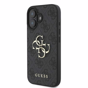 Guess 4G didelio logotipo dėklas telefonui iPhone 16 - juodas