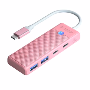 Orico PAPW2AC-C3-C3 USB šakotuvas 4 prievadų 2x USB-A 3.0 1x USB-C 3.0 su USB-C PD 100W įkrovimu 0.15m - rožinė