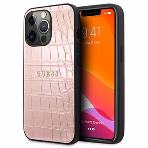 Guess Croco Strap Collection dėklas telefonui iPhone 13 Pro / 13 6.1" - rožinė